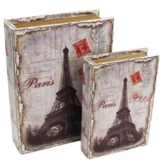Drevená kniha Paris, 2ks D0558