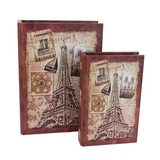 Drevená kniha Eiffelovka, 2ks D1620
