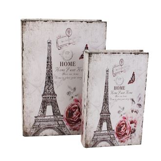 Drevená kniha Eiffelovka, 2ks D1617