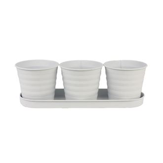 Sada 3 kvetináčov s táckou K2570-01 