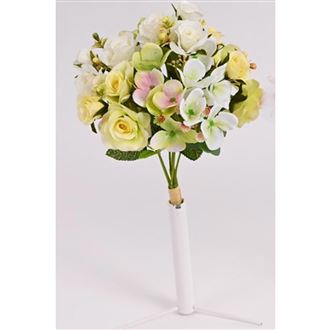 kytica mini ruža, hortenzia 35 cm bielo žltá