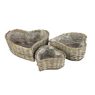 Obal srdce s plastom sivý, 3ks P0415-21
