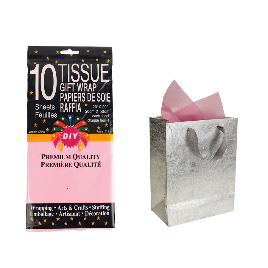 Darčekový papier 10ks, ružový A0032-05