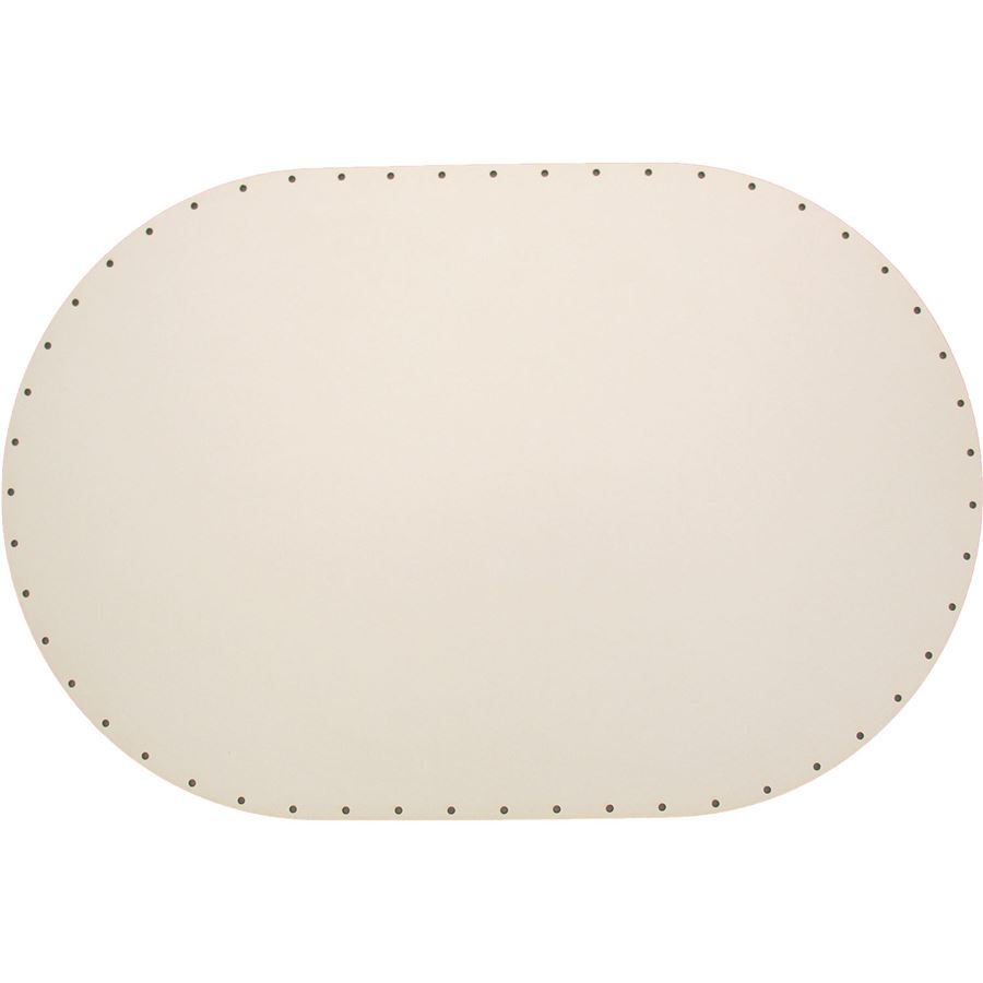 HDF dno biele ovál 44x29 cm s otvormi 22B4429V