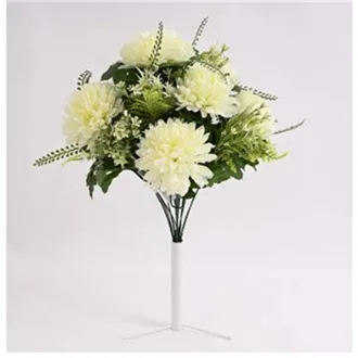 Kytica chryzantémy s doplnkami 50 cm, krémová 371353