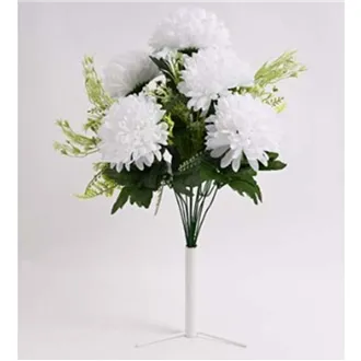 Kytica chryzantémy s doplnkami 50 cm, biela 371354