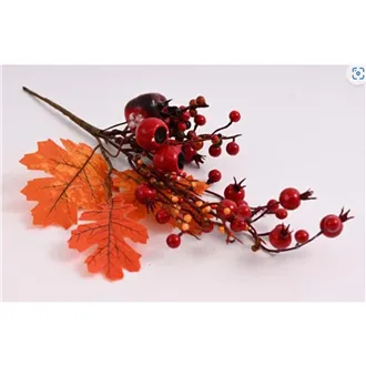Jesenná dekorácia s jablkom 33 cm, oranžovo-červený 371367