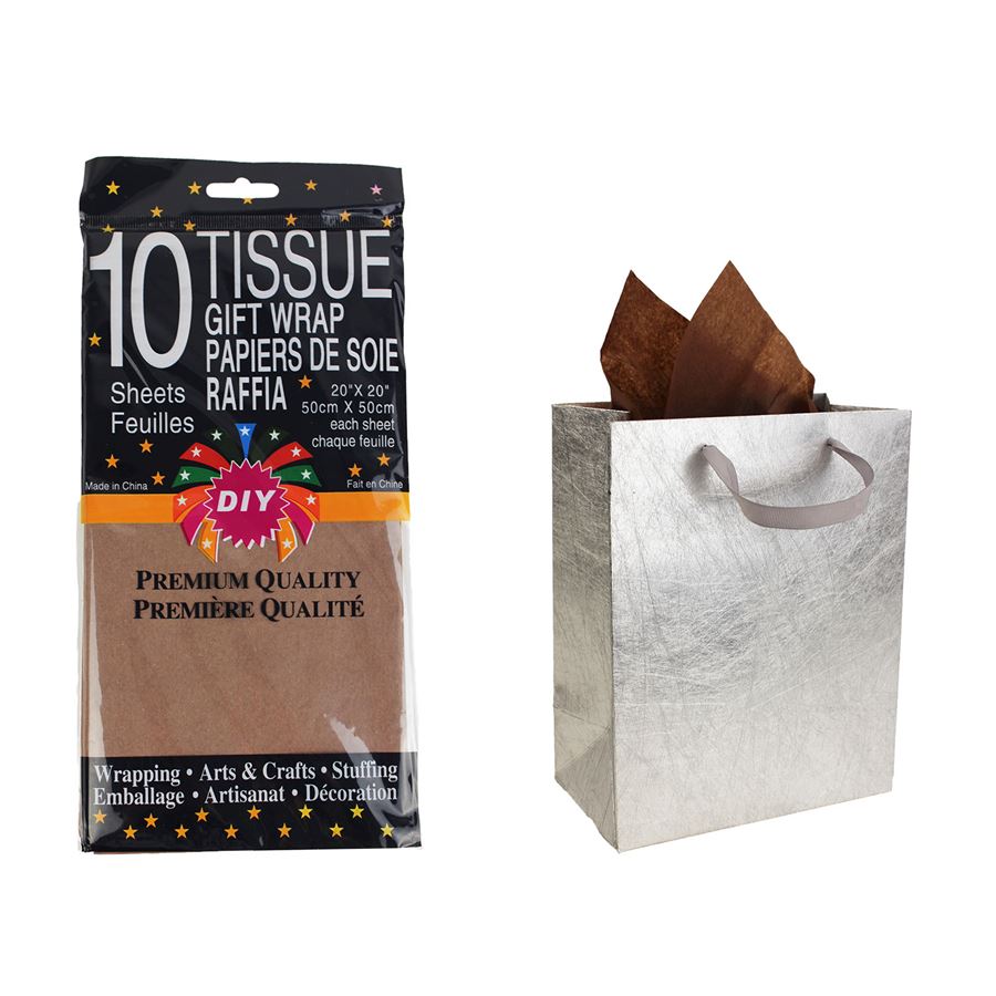 Darčekový papier 10ks, hnedý A0032-18