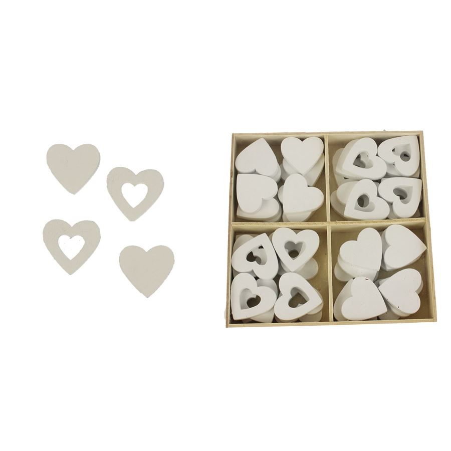 Srdiečka drevená, 48 ks D1169-01