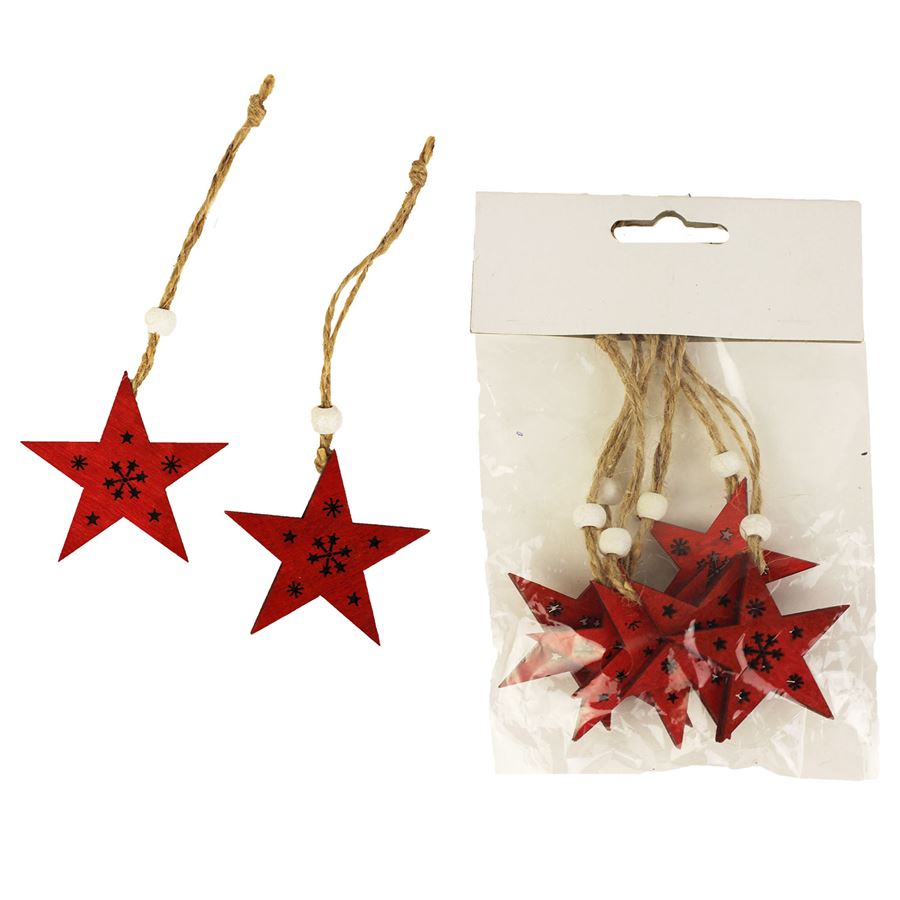 Hviezdičky na zavesenie, 6 ks D1228