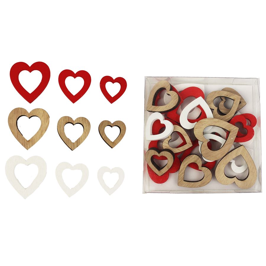 Dekoračné srdiečka, 24 ks D1238