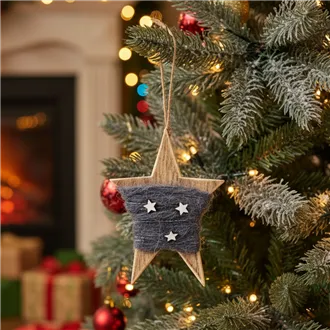 Hviezda na zavesenie sivá D1719-21