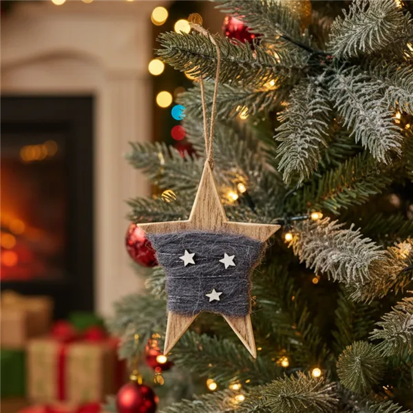 Hviezda na zavesenie sivá D1719-21