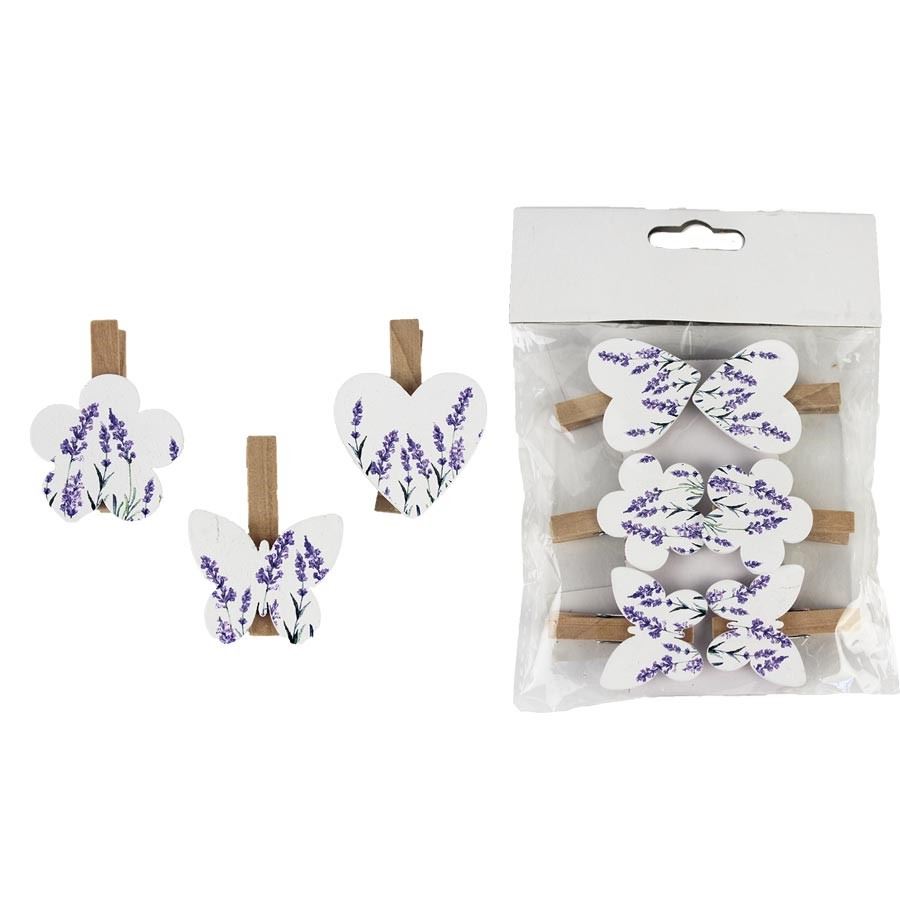 Klipy s levanduľou 6ks D3053