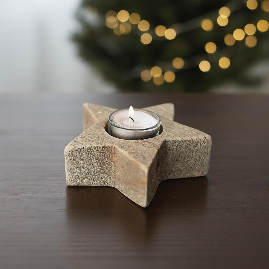 Drevený svietnik - hviezda D3248