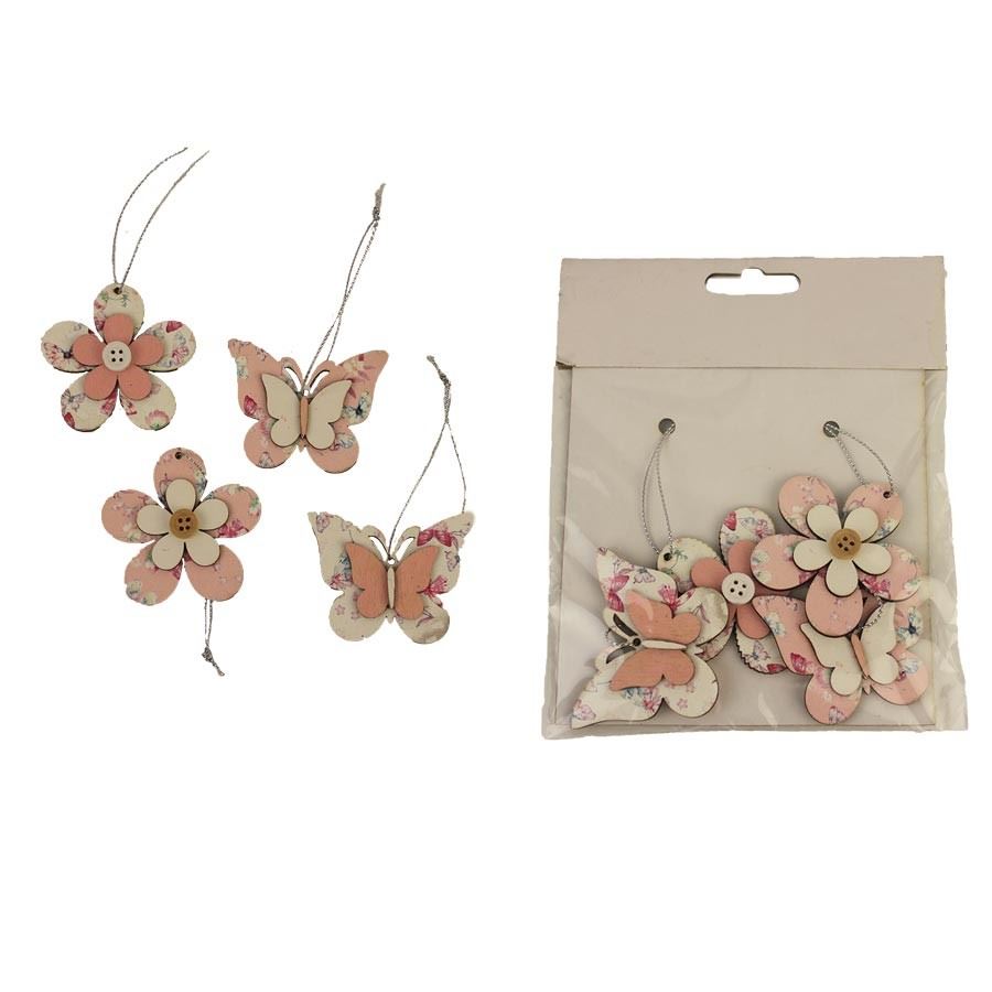 Dekorácia na zavesenie, 4 ks D3966