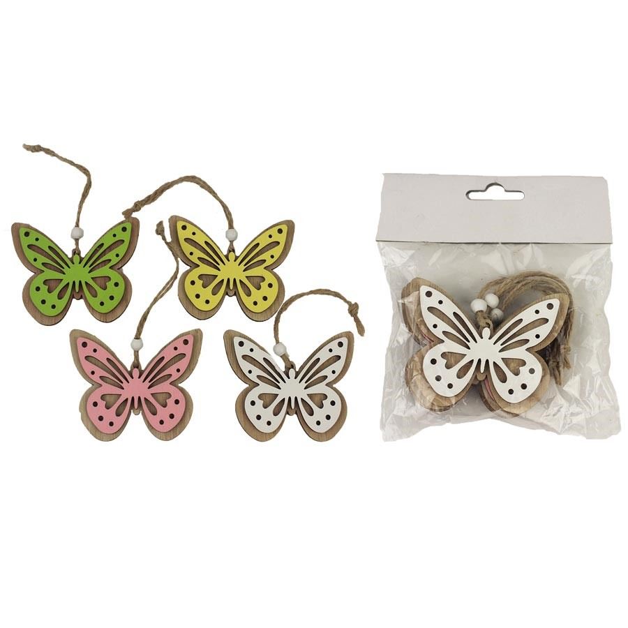 Motýľ na zavesenie, 4 ks D4022
