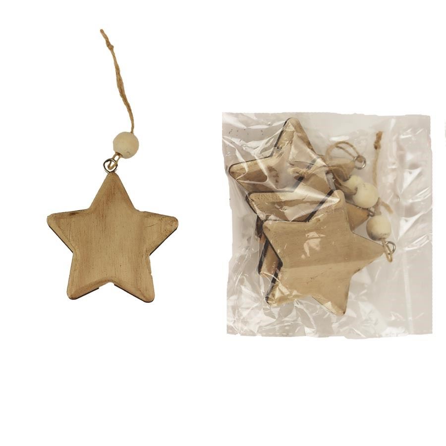 Dekorácia hviezda, 3 ks D4088-20