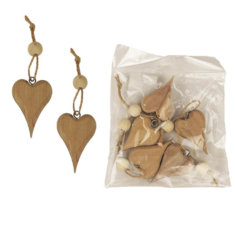 Dekorácia srdce, 5ks D4091-20