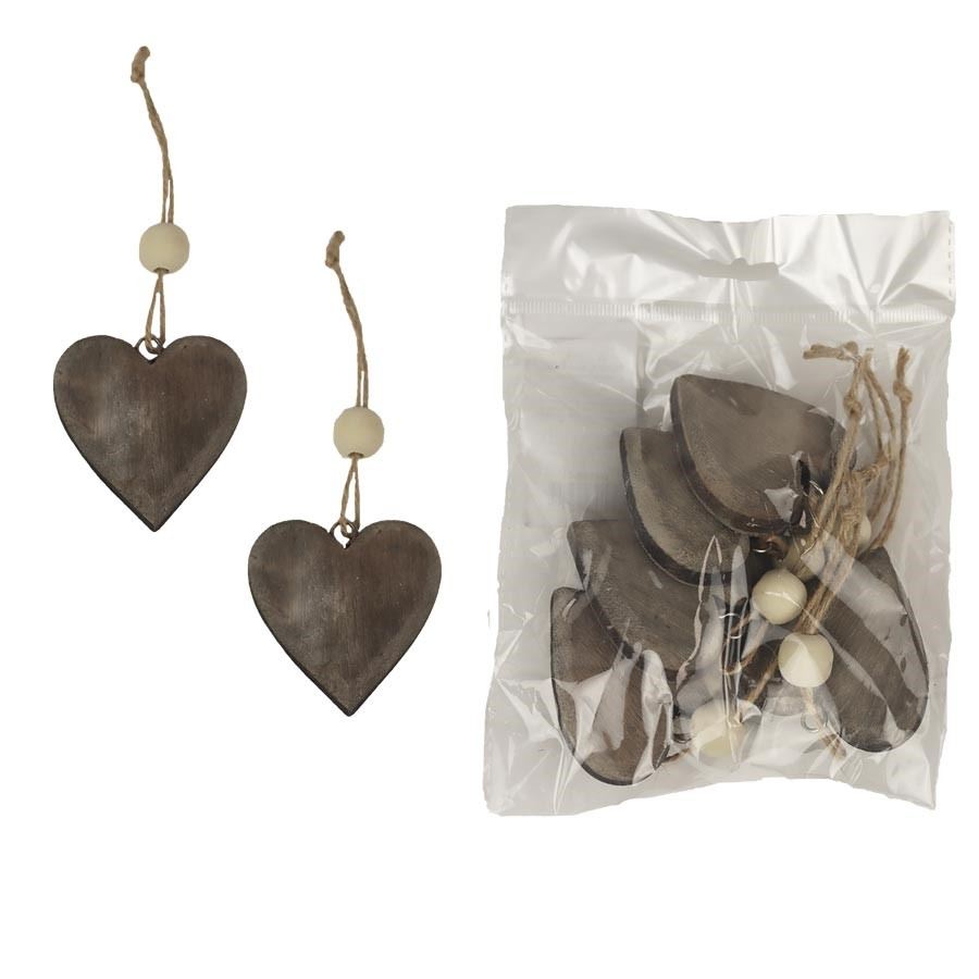 Dekorácia srdce, 5ks D4105-21