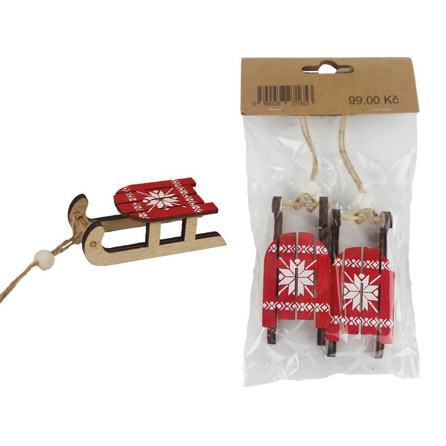 Dekoračné sánky, 2 ks D4293-08