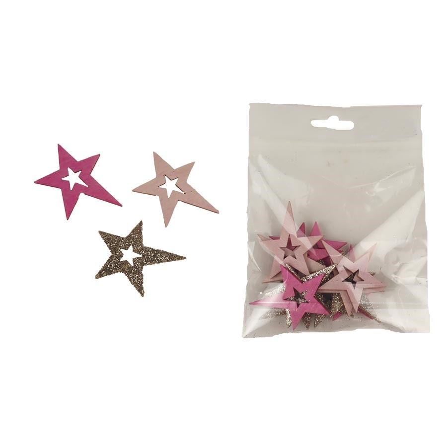 Dekoračné hviezdičky, 12 ks D4707