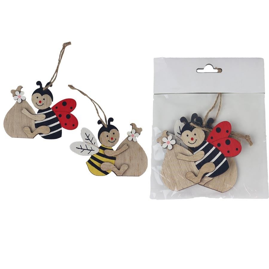 Lienka a včielka na zavesenie, 2 ks D4865
