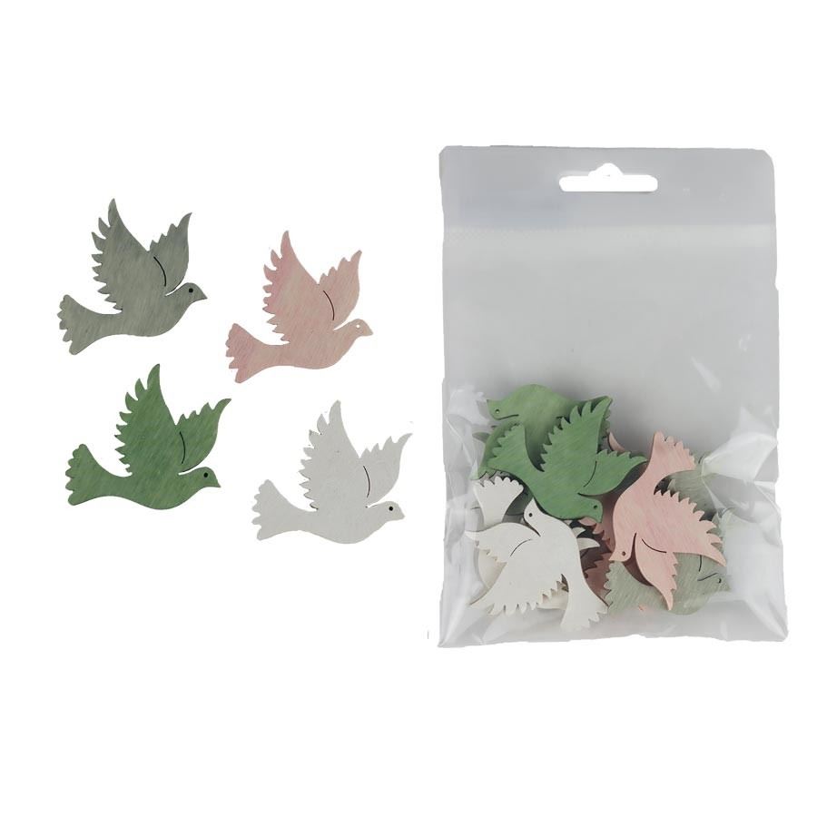 Dekoračné holubičky, 12 ks D5473