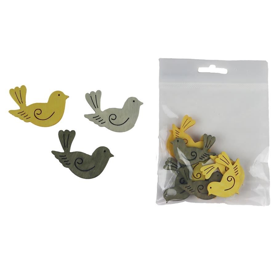 Dekoračné vtáčiky, 12 ks D5485