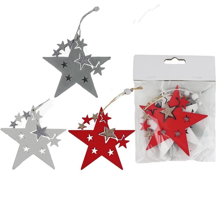 Hviezda na zavesenie, 3 ks D5856