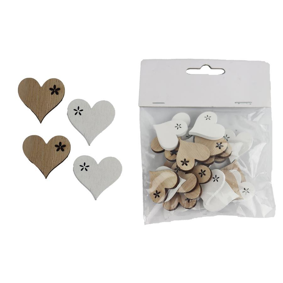 Dekorácia srdce, 24 ks D6127