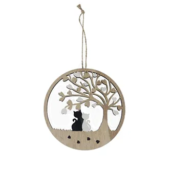 Závesná dekorácia strom života s mačkami D6149/2