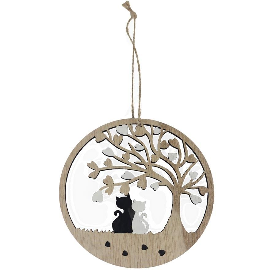 Závesná dekorácia strom života s mačkami D6149/3