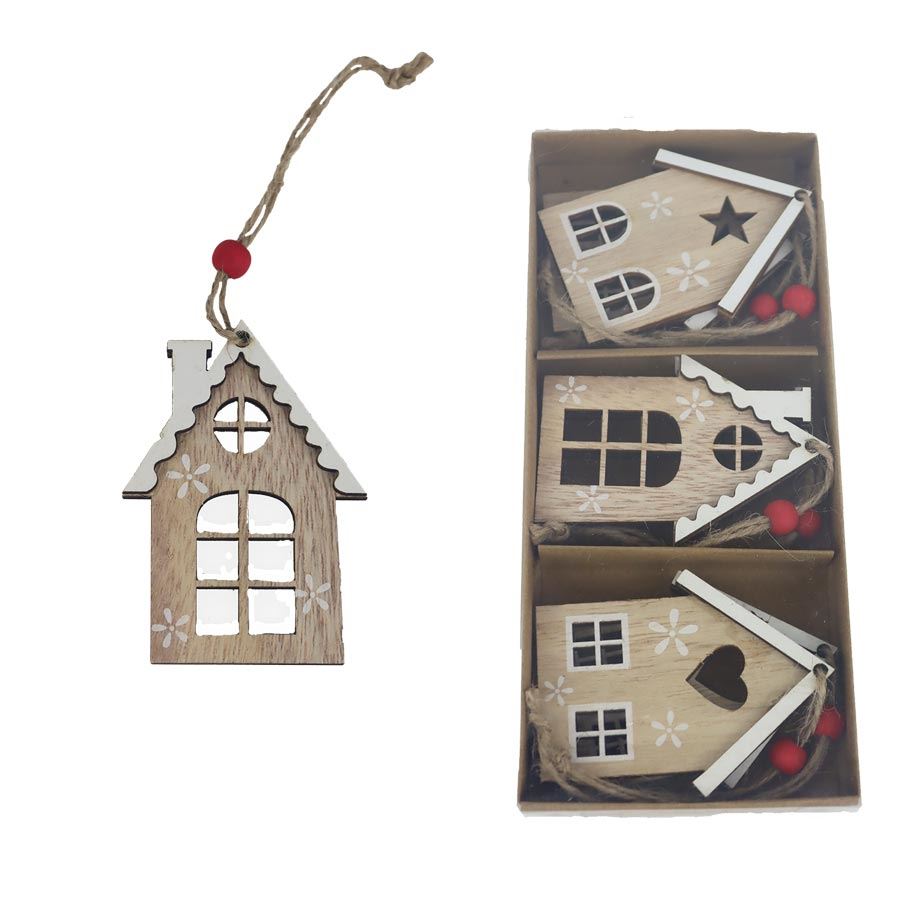 Domček na zavesenie, 6 ks D6389