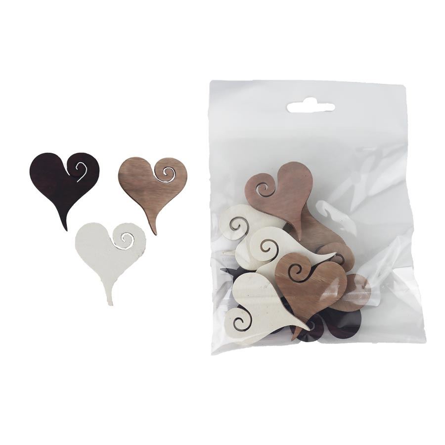 Dekorácia srdca, 10 ks D6512