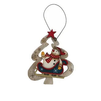 Stromček na zavesenie so snehuliakom D6552/2