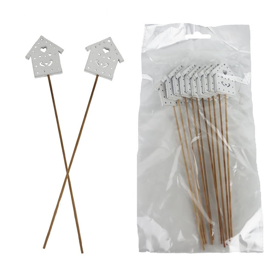 Zápich domček, 10 ks D6673