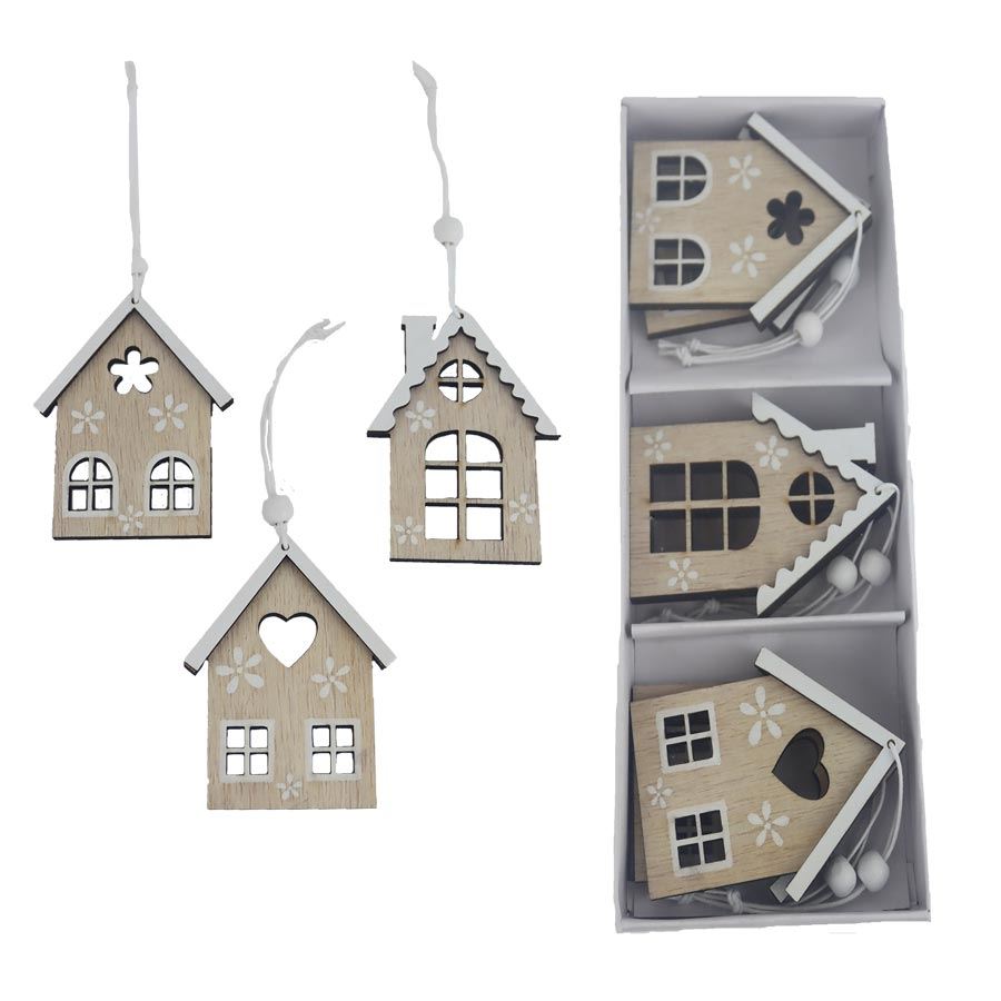 Domček na zavesenie, 3 ks D6898