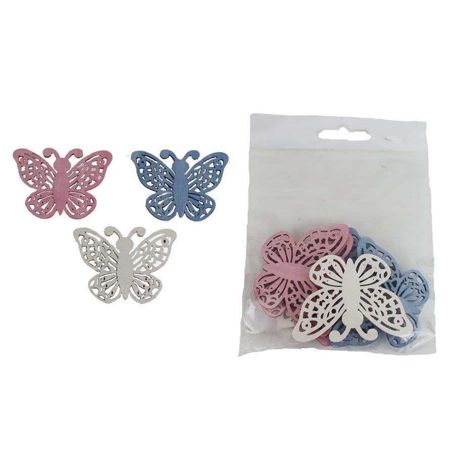 Dekorácia motýľ, 6 ks D7108