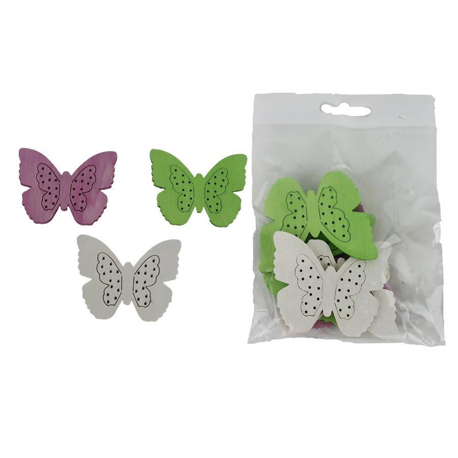 Dekorácia motýľ, 6 ks D7117