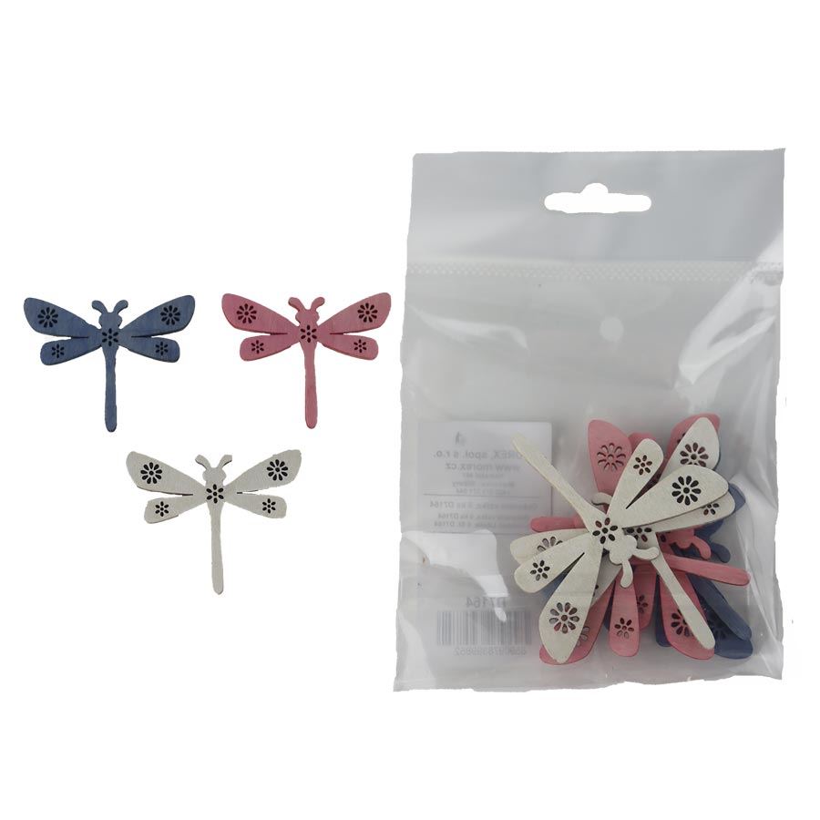 Dekorácia vážka, 6 ks D7164