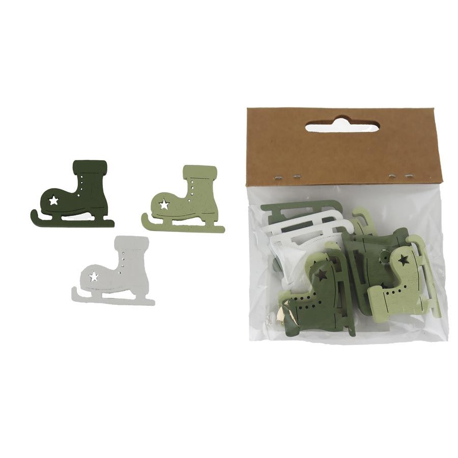 Dekorácia korčulička, 9 ks D7265