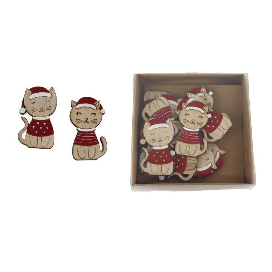 Dekorácia mačička, 12 ks D7268