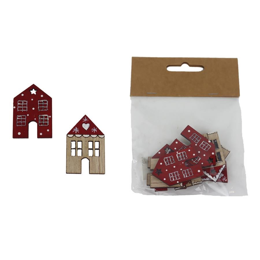 Dekorácia domček, 9 ks D7280