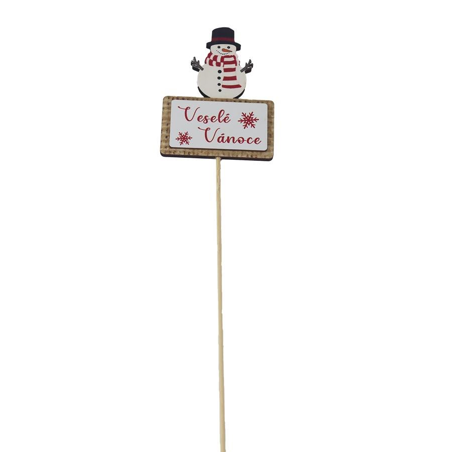 Dekoračný zápich snehuliak D7290