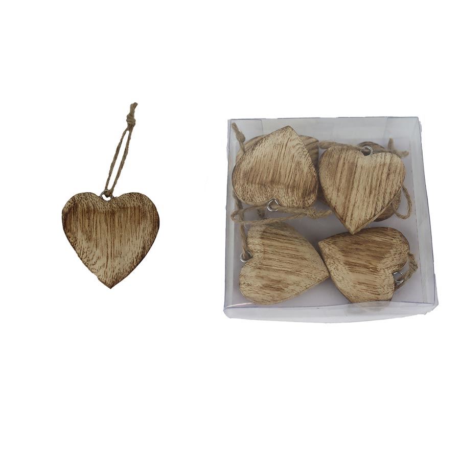 Srdiečko na zavesenie, 6 ks D7293