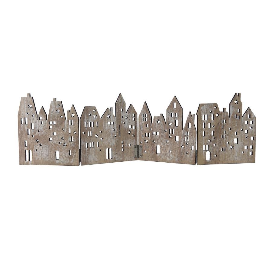 Drevená dekoračná dedinka D7337