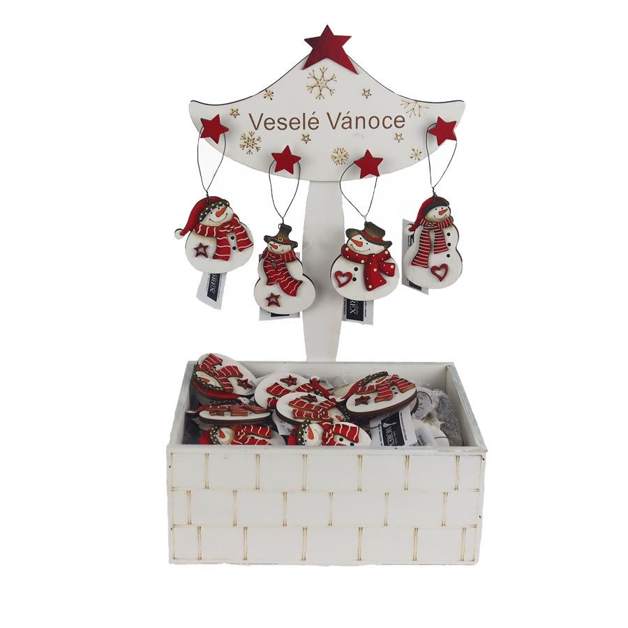 Drevené ozdoby na stromček v boxe, 72 ks D7458