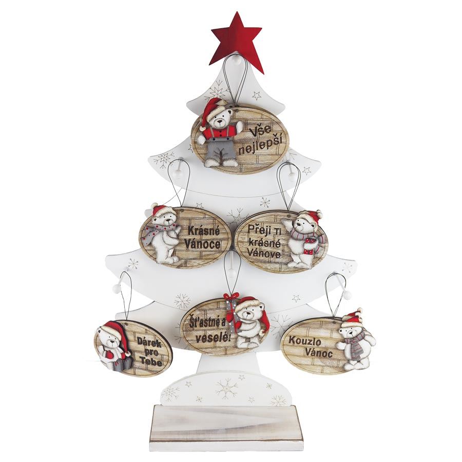 Vianočné ceduľky na zavesenie, 48 ks D7480