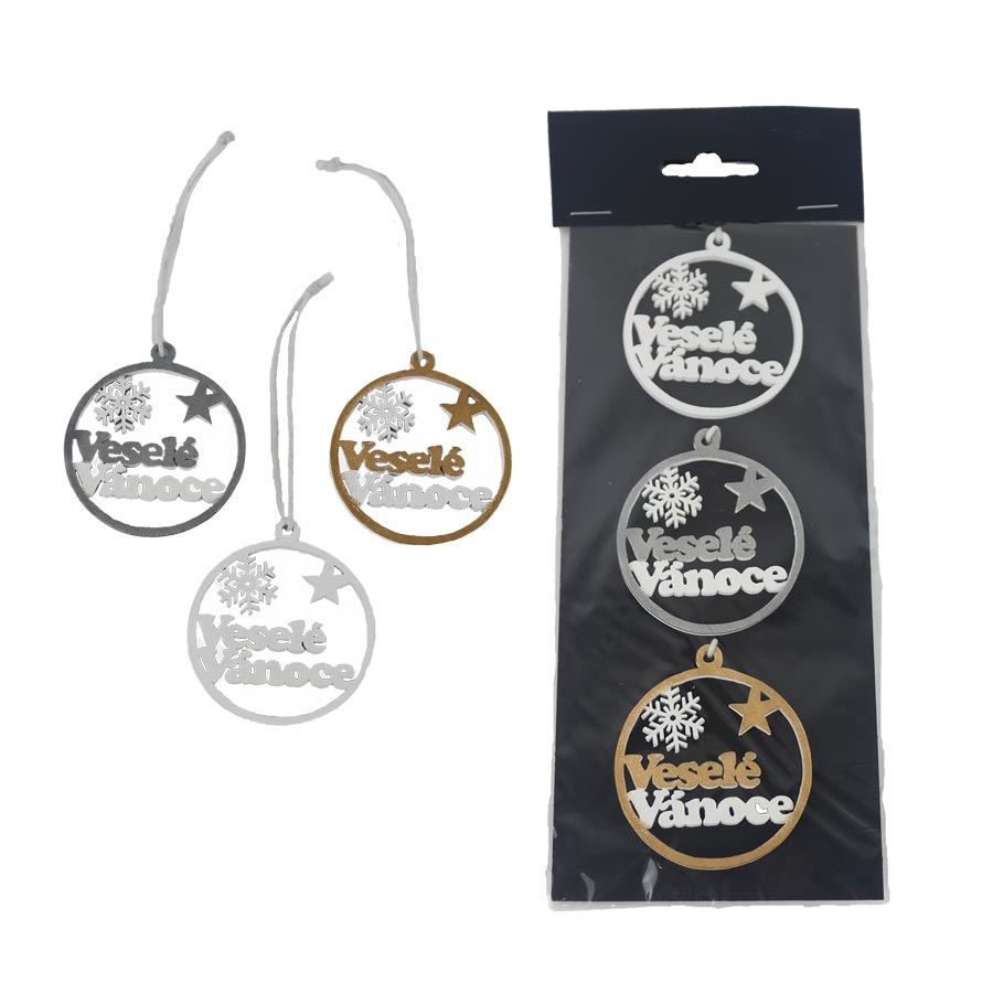 Vianočné dekorácie na zavesenie, 3 ks D7518